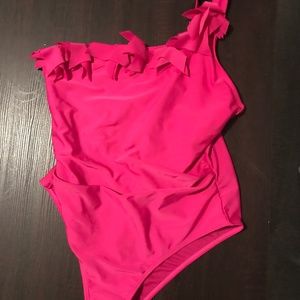 Hot pink bathing suit